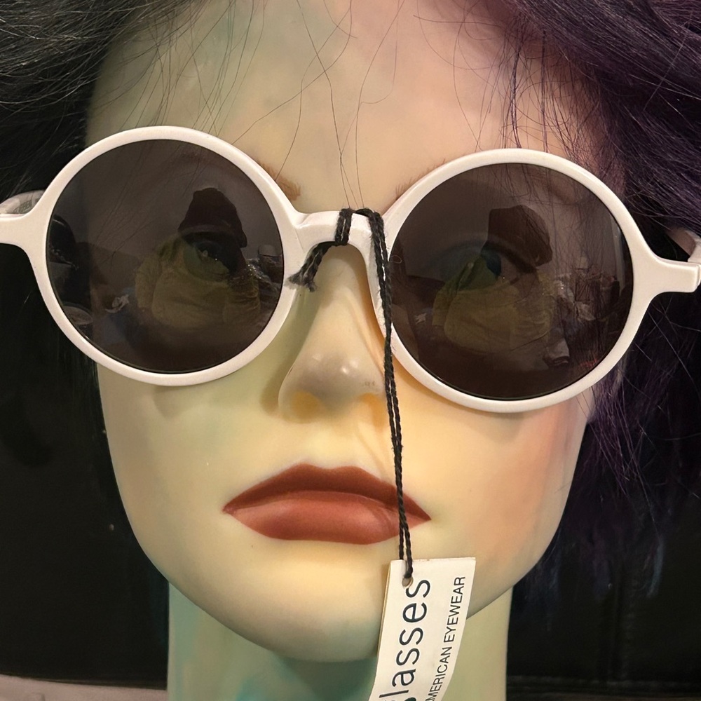 Vintage Anglo American Round White Sunglasses